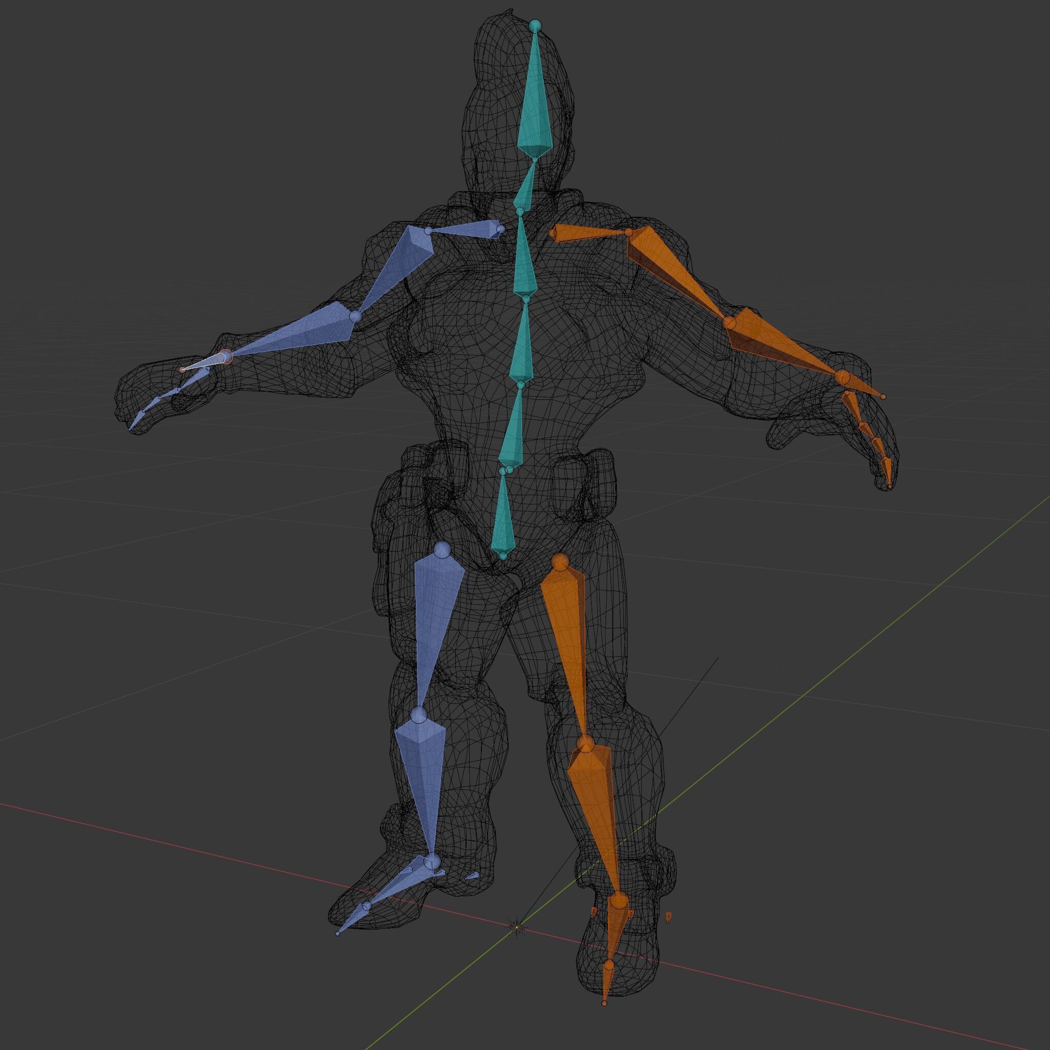 Cyberpunk Warrior Character  Fully Rigged and Animated Low-poly 3D model_7