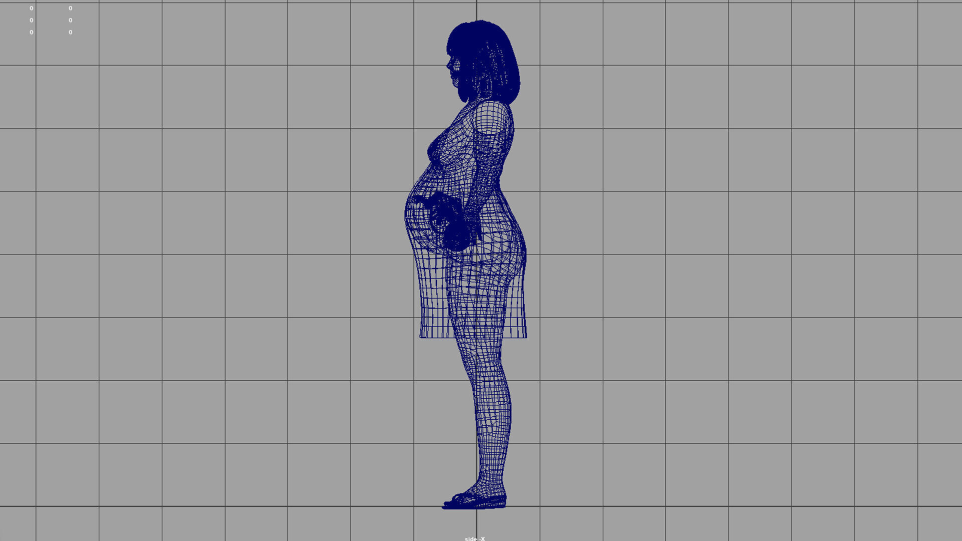 Realistic pregnant women  3D model_8