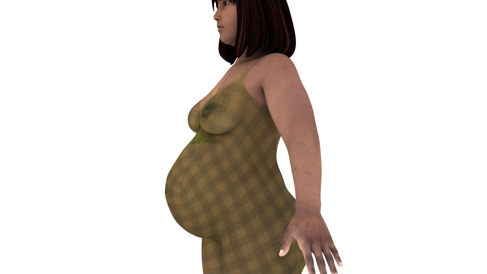 Realistic pregnant women  3D model_5