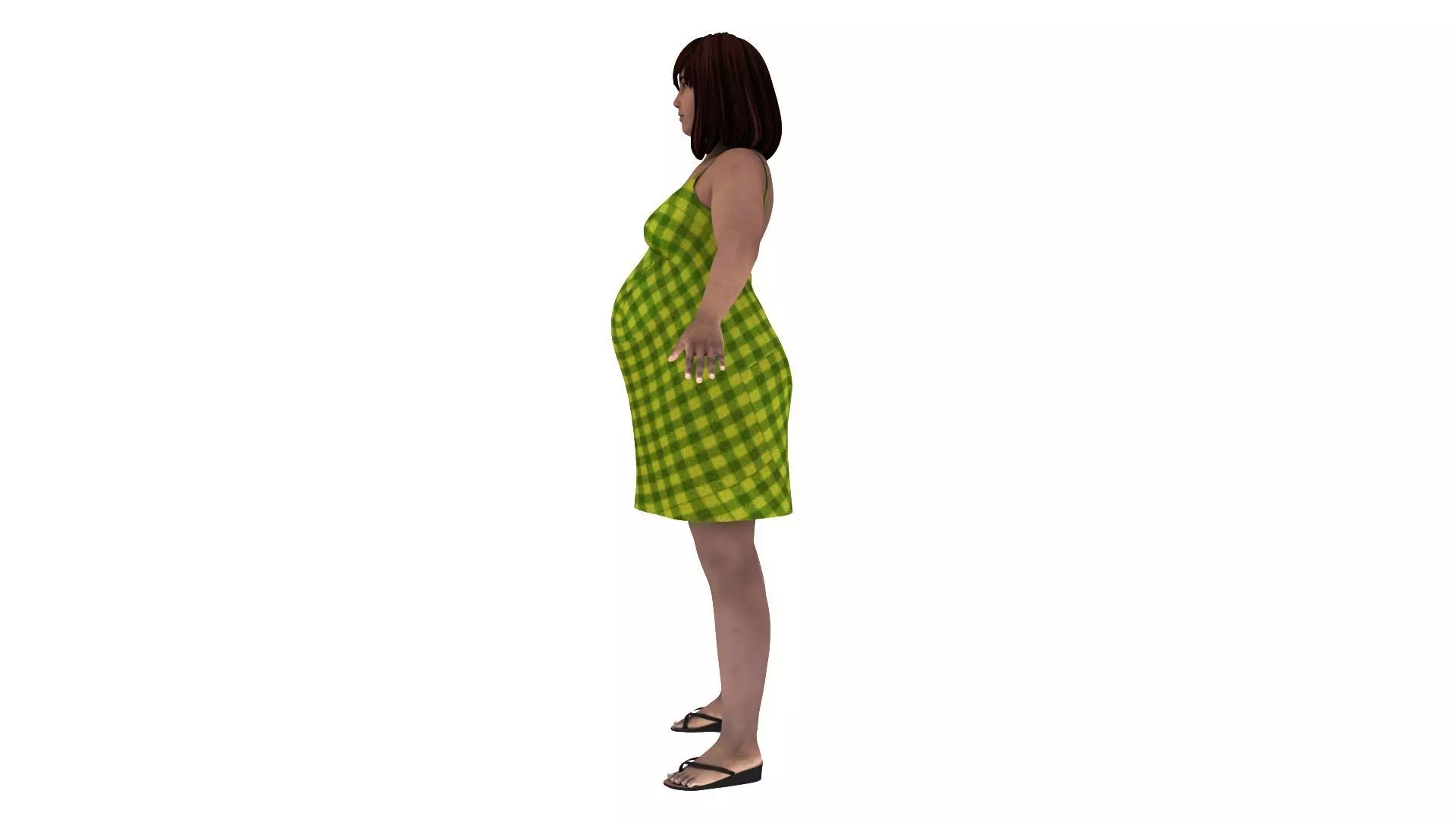 Realistic pregnant women  3D model_0