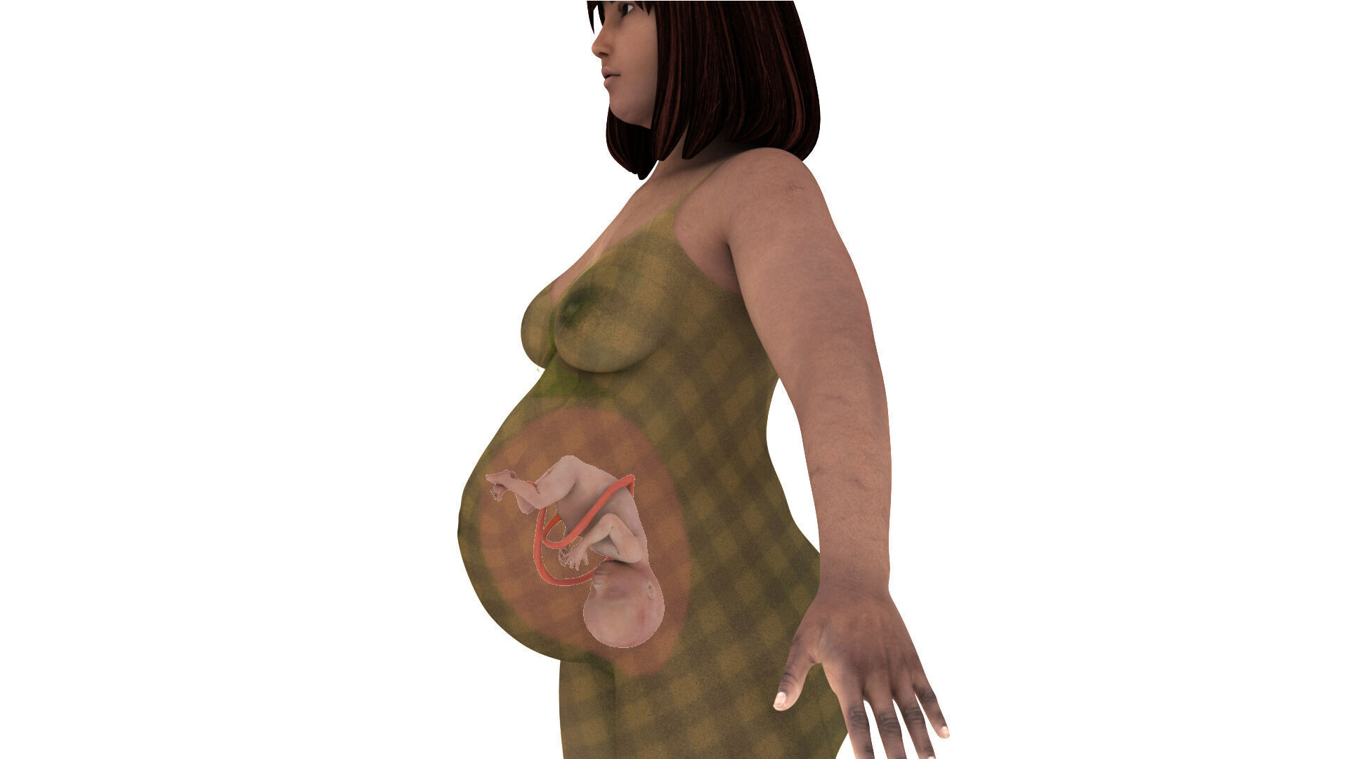 Realistic pregnant women  3D model_6