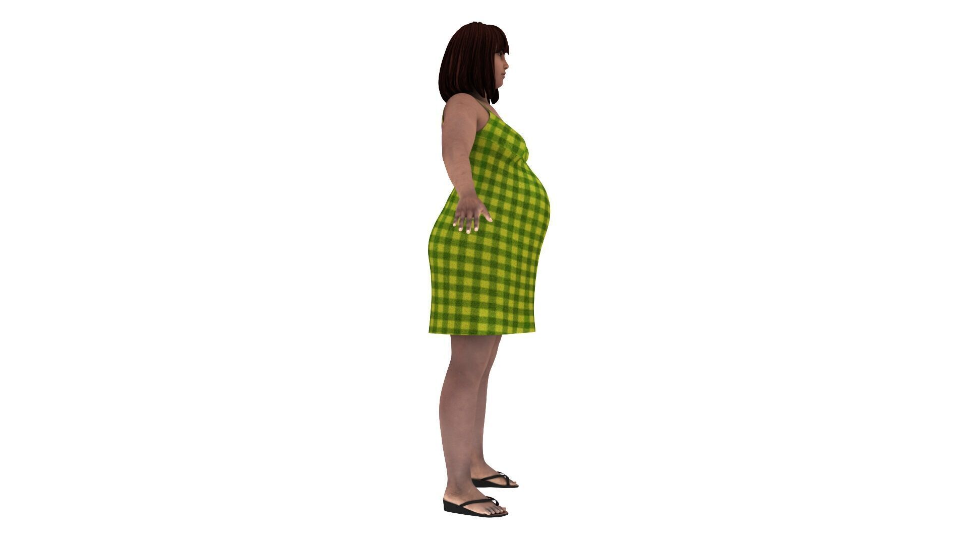 Realistic pregnant women  3D model_2