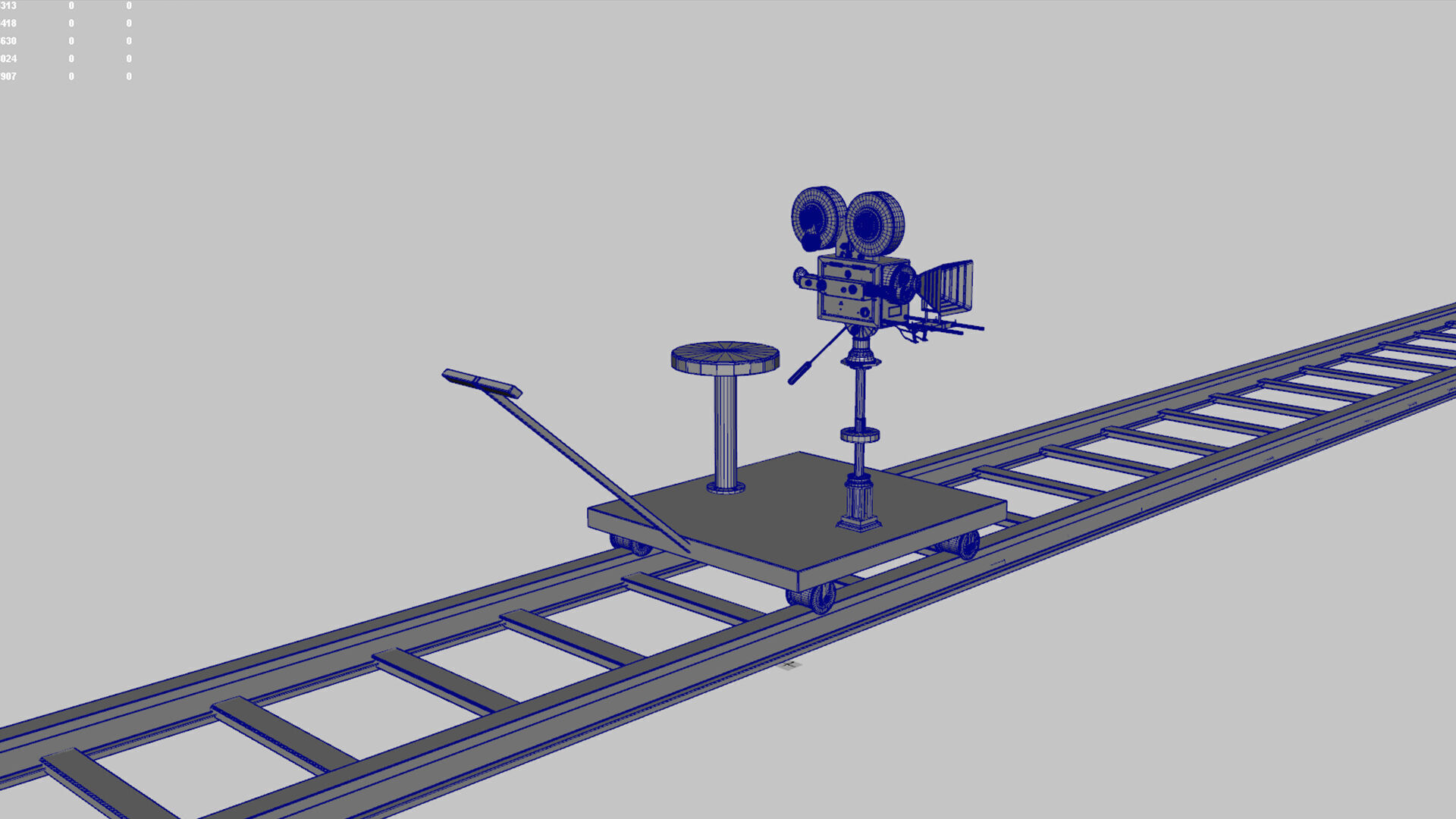 cinema shooting camera trolley 3D model_2