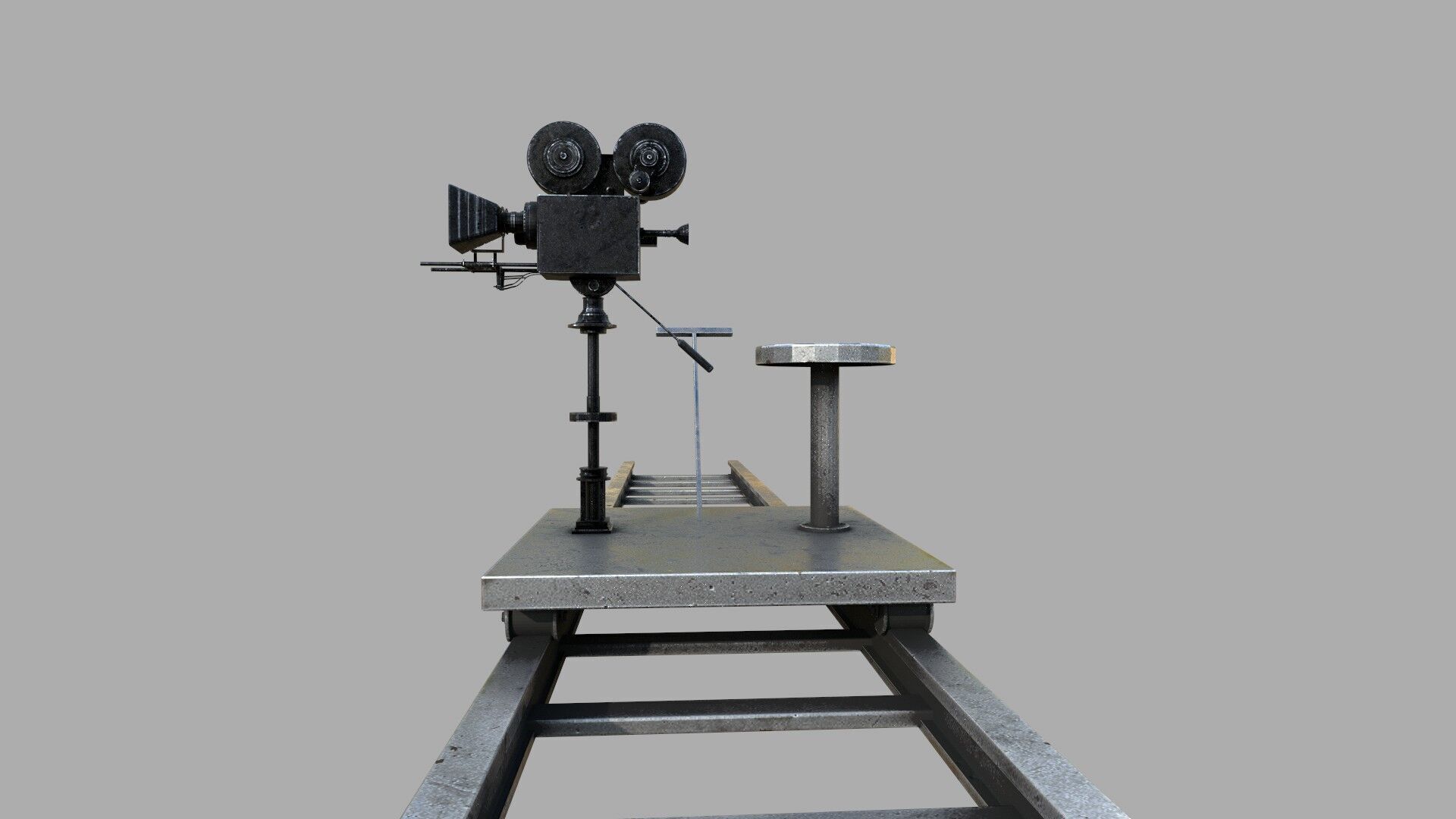 cinema shooting camera trolley 3D model_7