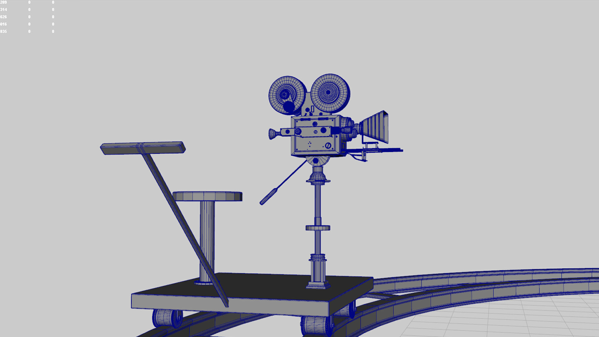 cinema shooting camera trolley 3D model_3