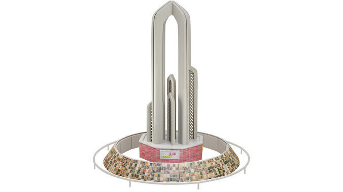TM Chowk Roundabout - Medium Poly Game-Ready 3D Model Low-poly 3D model