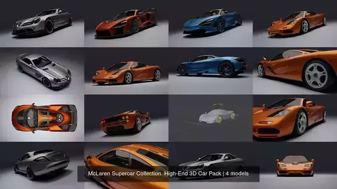 McLaren Supercar Collection  High-End 3D Car Pack 