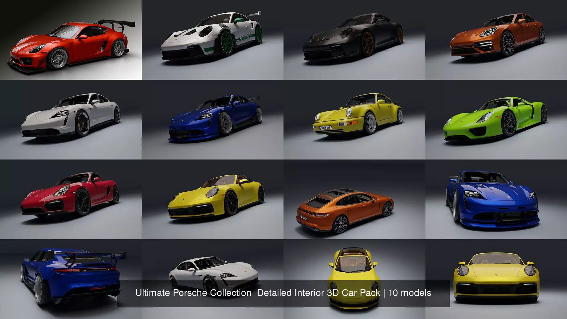Ultimate Porsche Collection  Detailed Interior 3D Car Pack _0