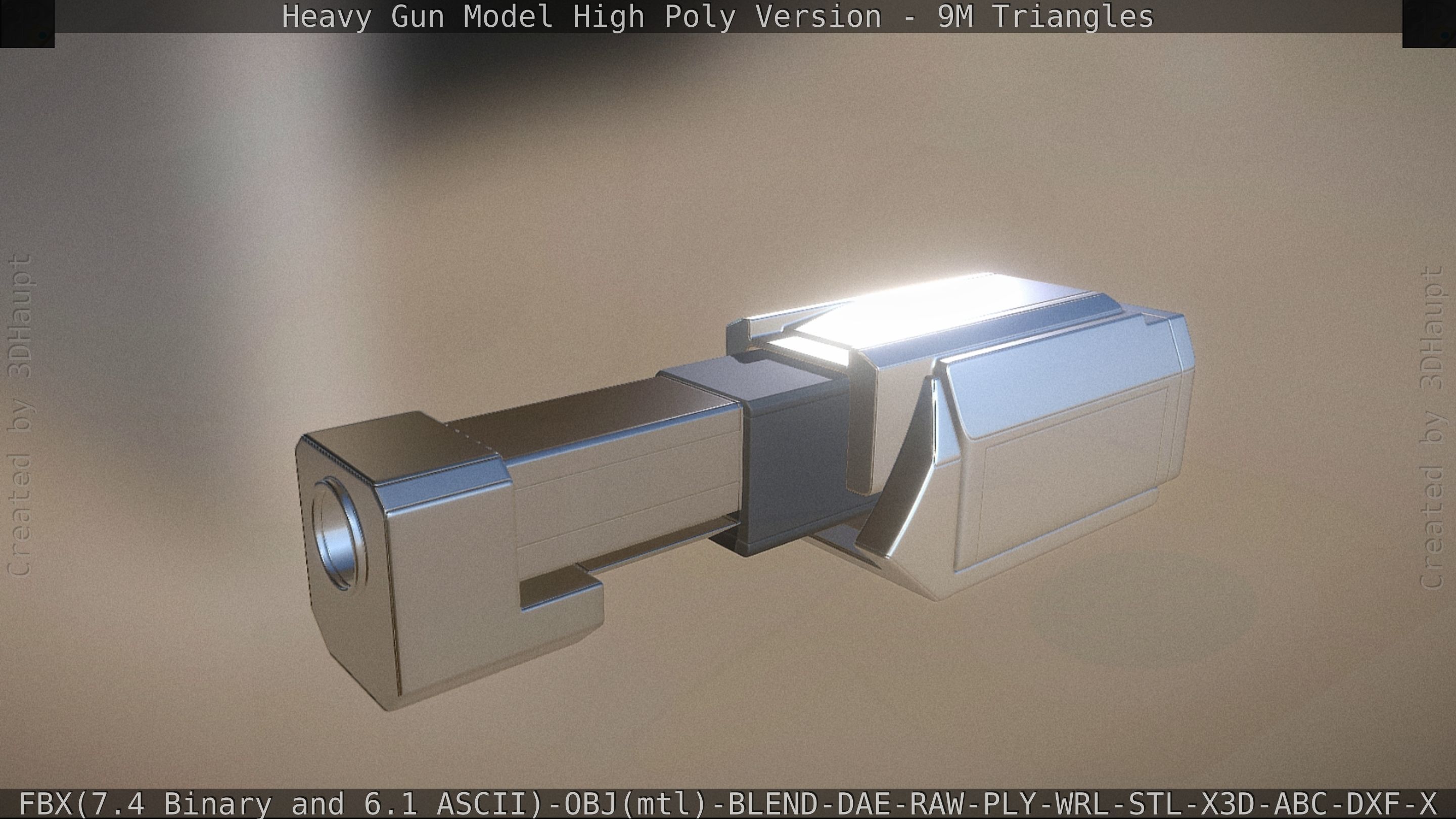 Heavy Gun Modul High Poly 3D model_110