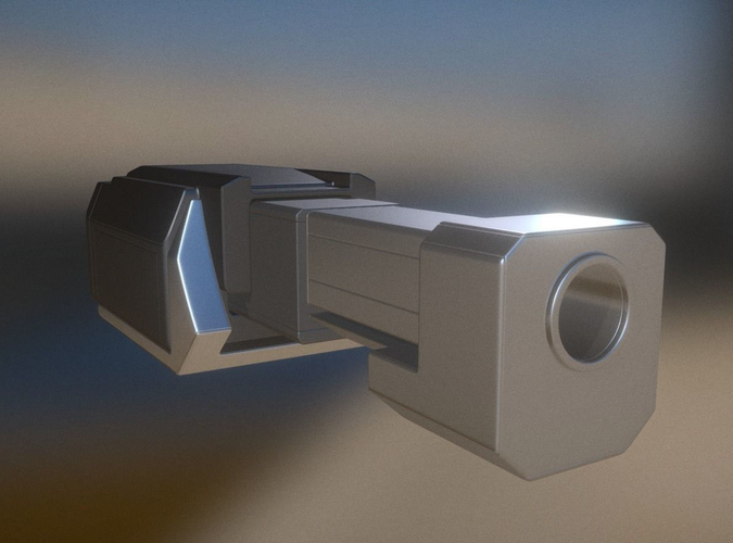 Heavy Gun Modul High Poly 3D model_1