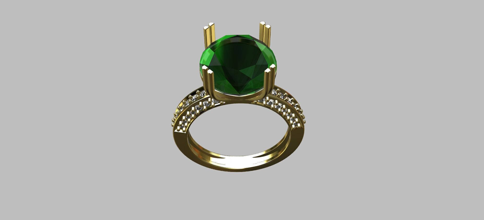 Oval Gemstone Ring 3D print model_6