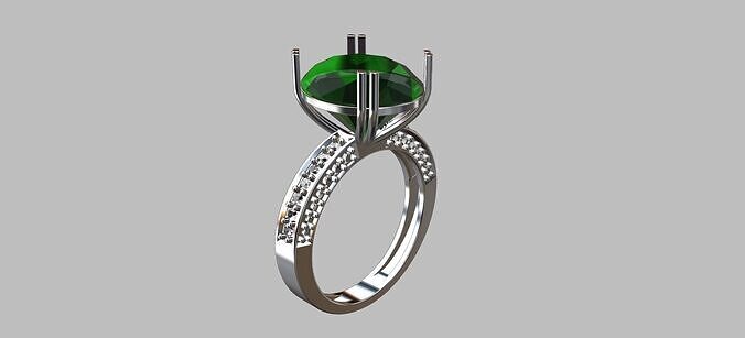 Oval Gemstone Ring 3D print model