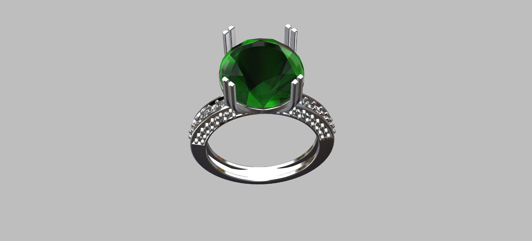 Oval Gemstone Ring 3D print model_3