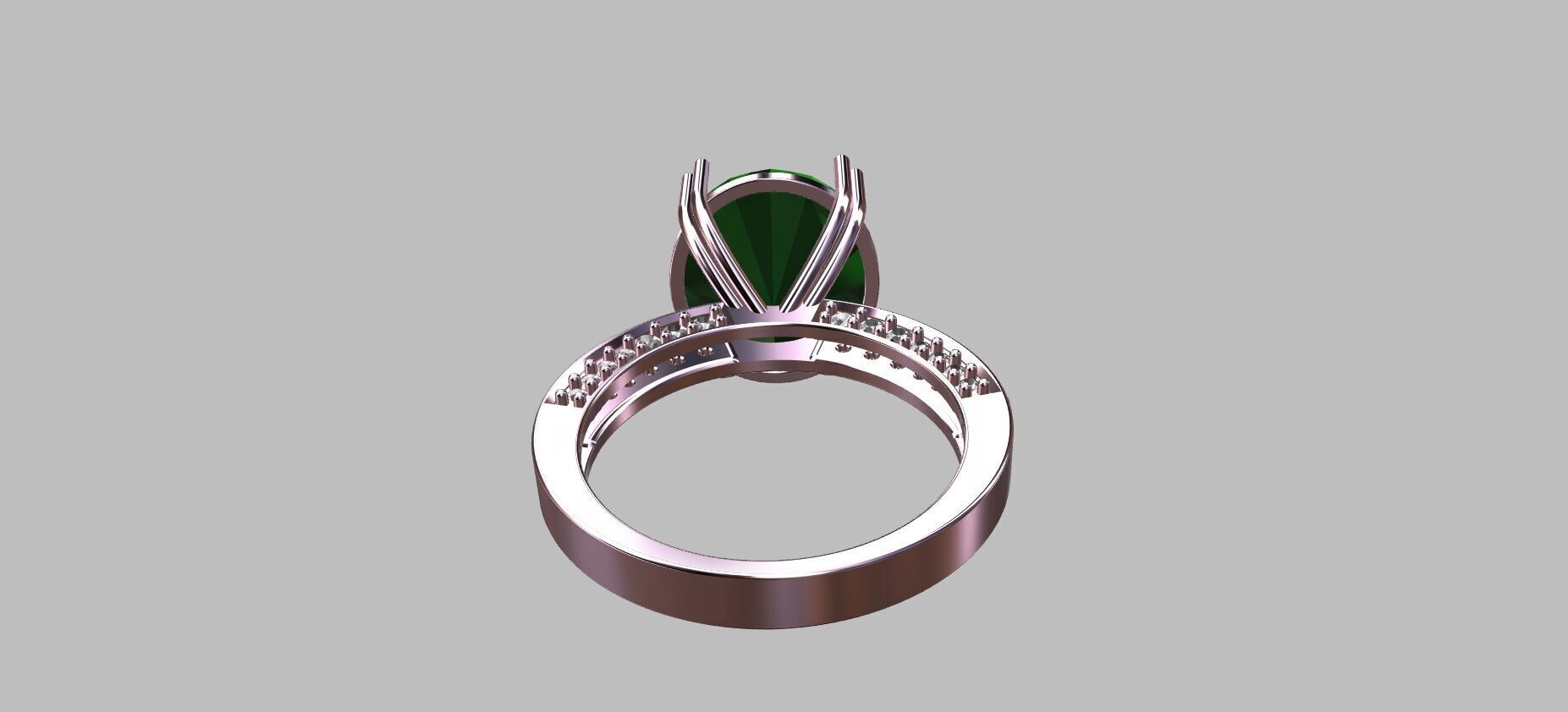 Oval Gemstone Ring 3D print model_8