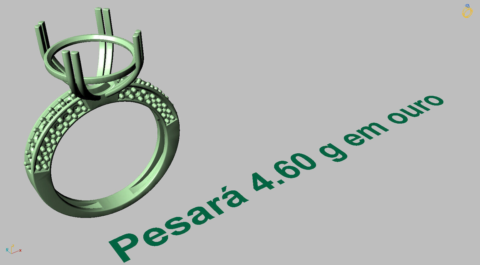 Oval Gemstone Ring 3D print model_14