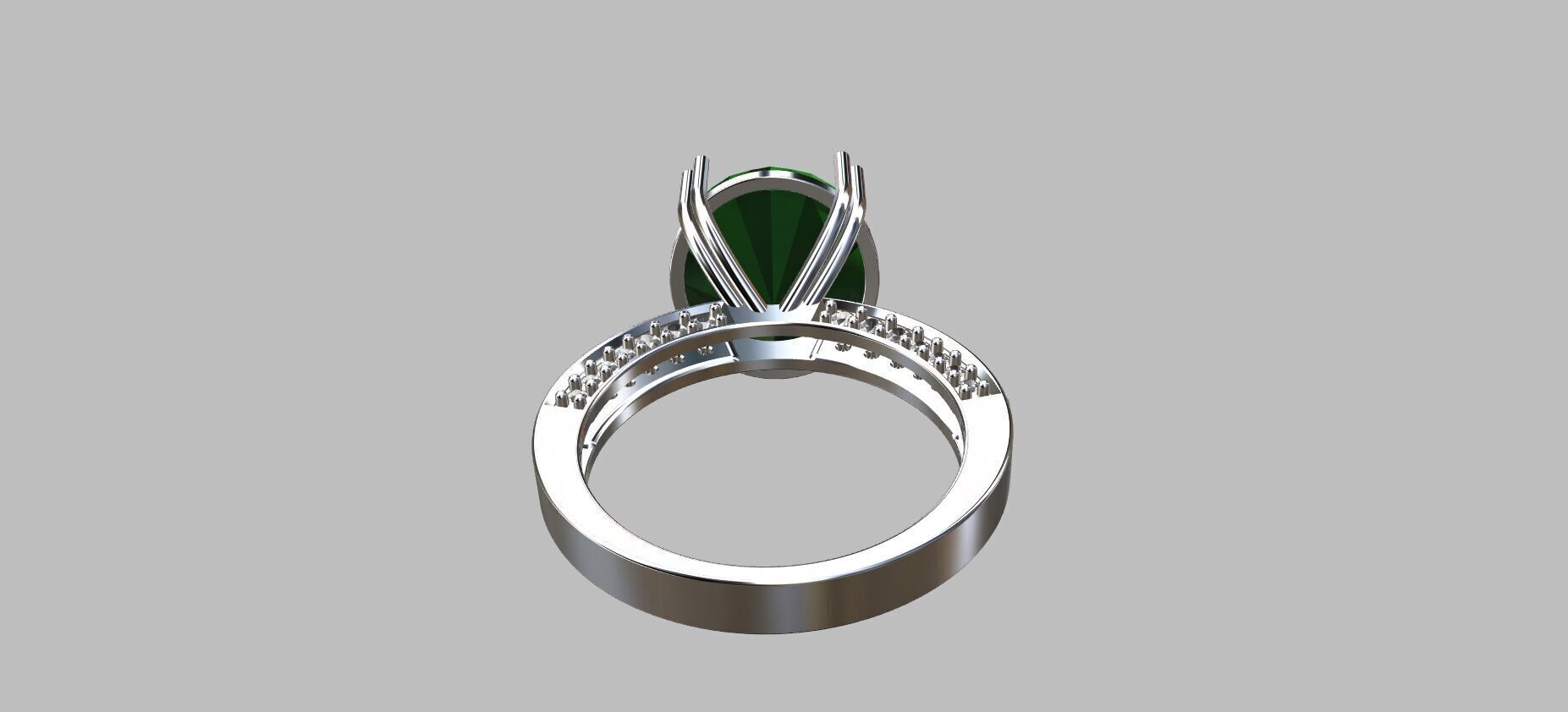 Oval Gemstone Ring 3D print model_2