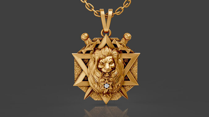 Lion Star Pendant 3D print model