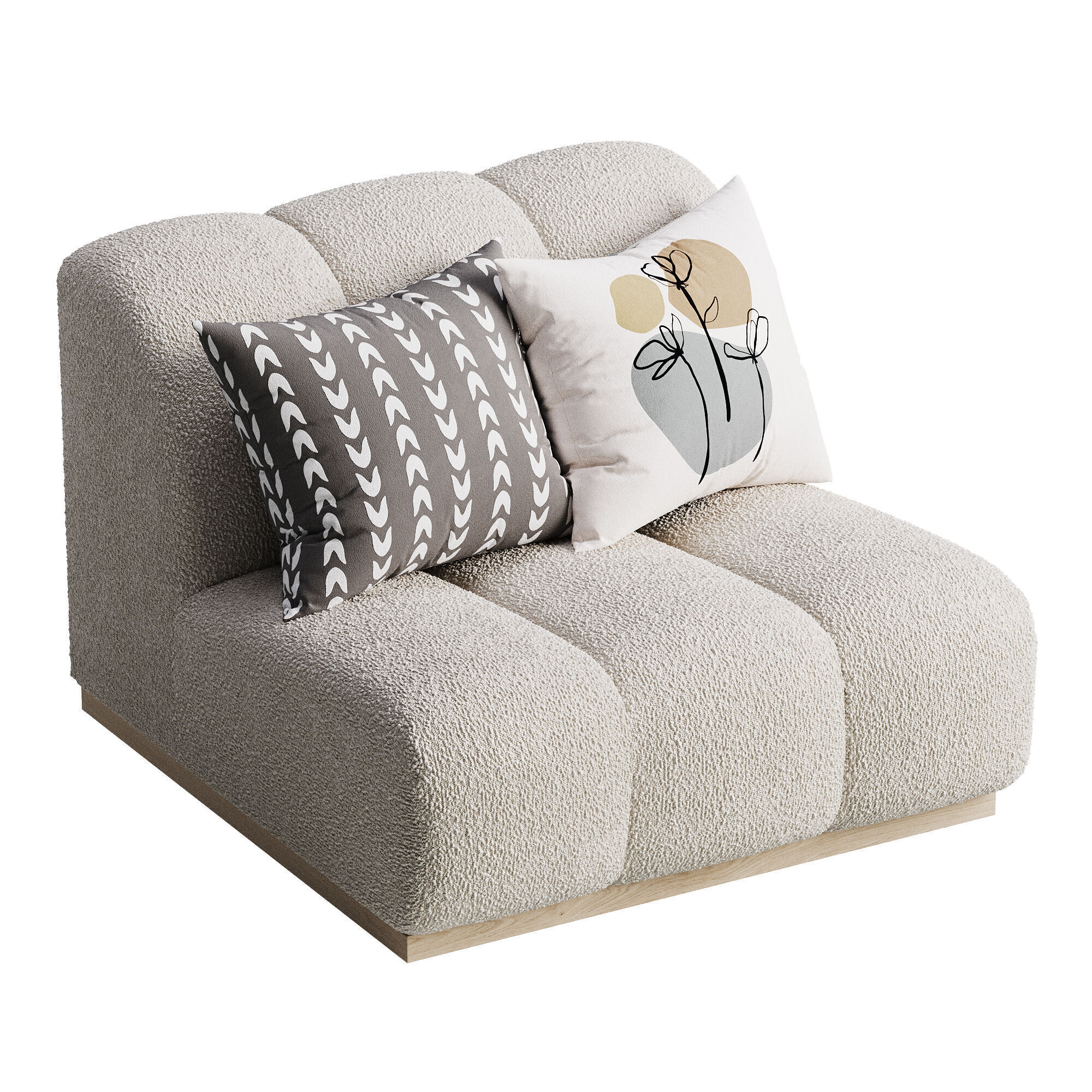 Marlow Performance Boucle Armless Sofa 3D model_6
