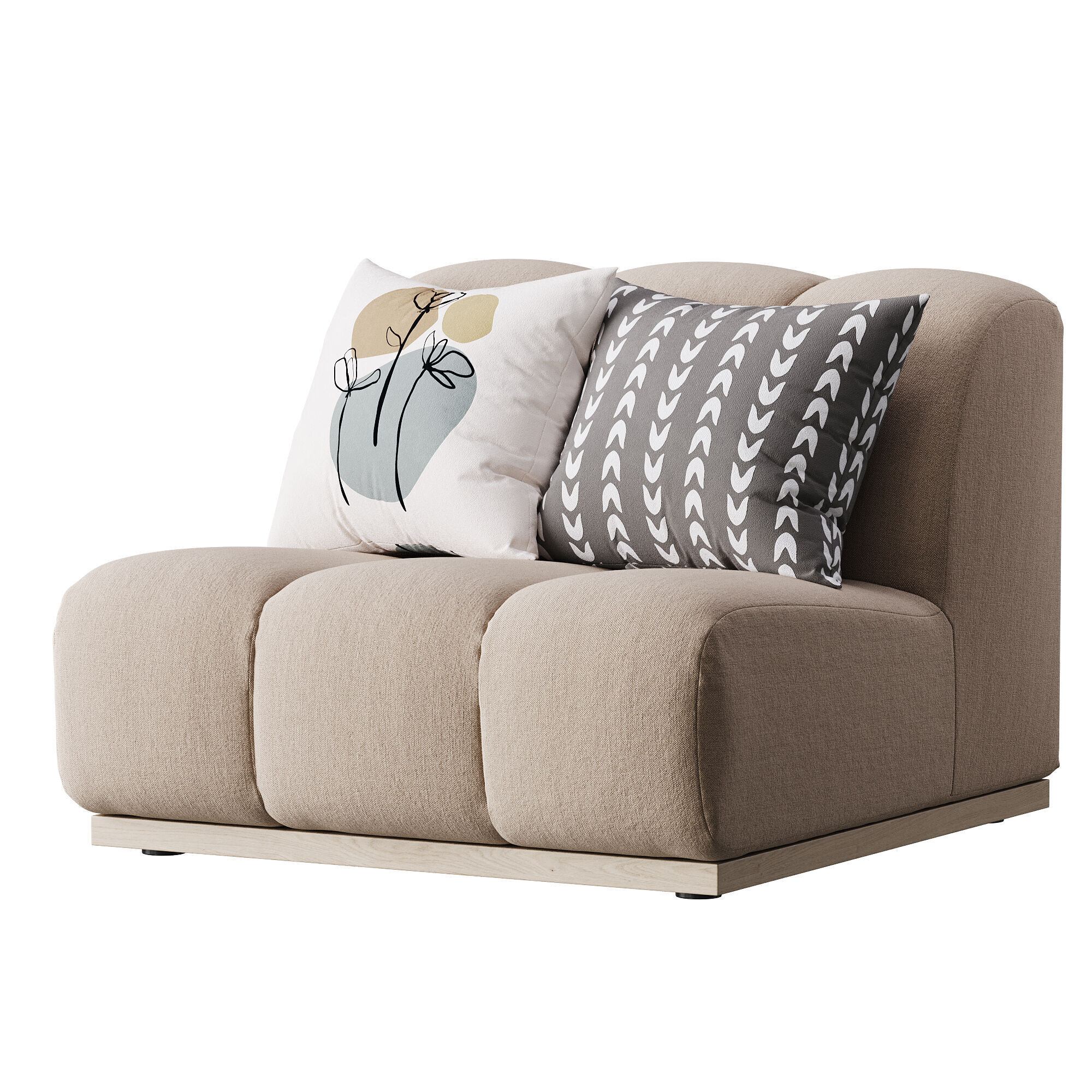 Marlow Performance Boucle Armless Sofa 3D model_11