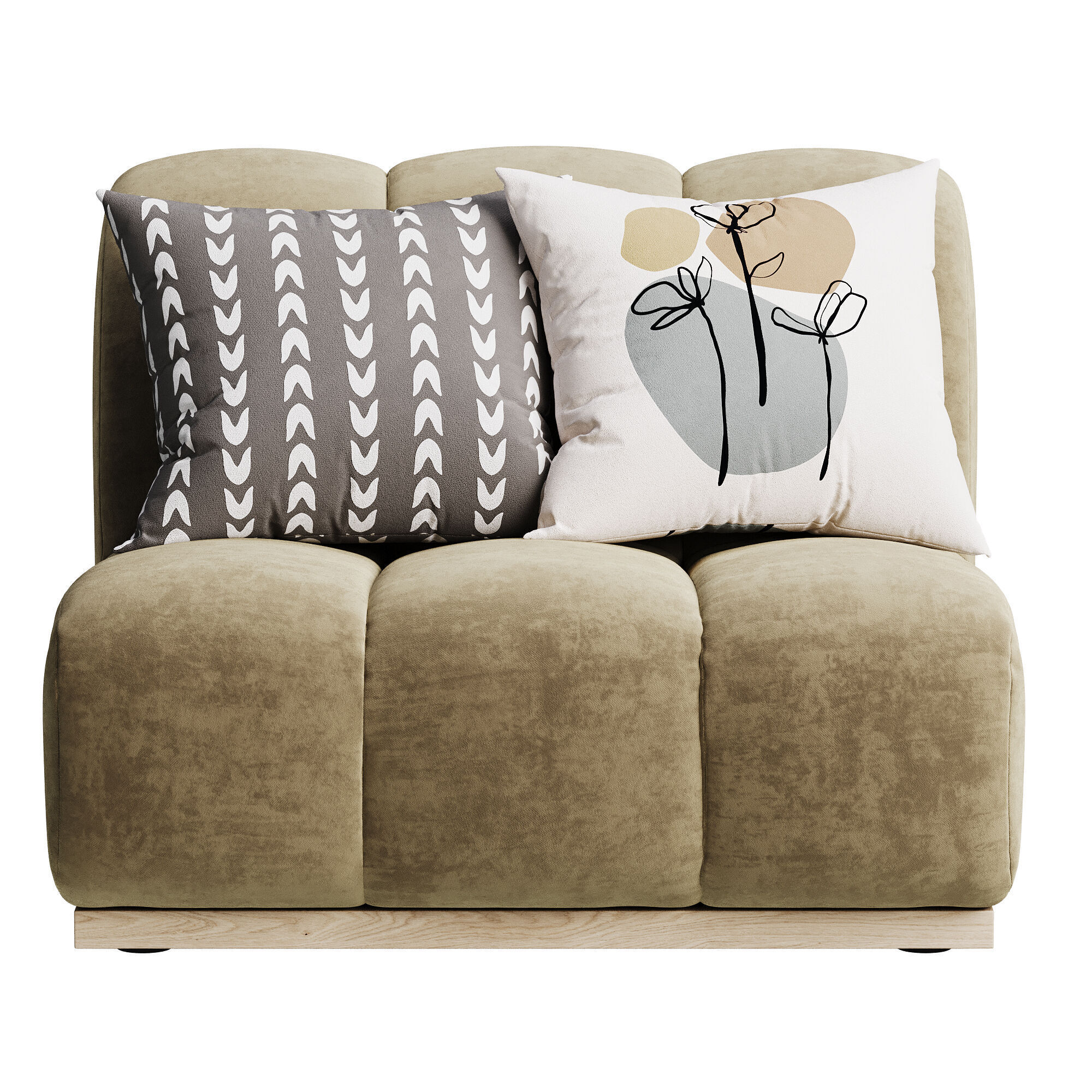 Marlow Performance Boucle Armless Sofa 3D model_4
