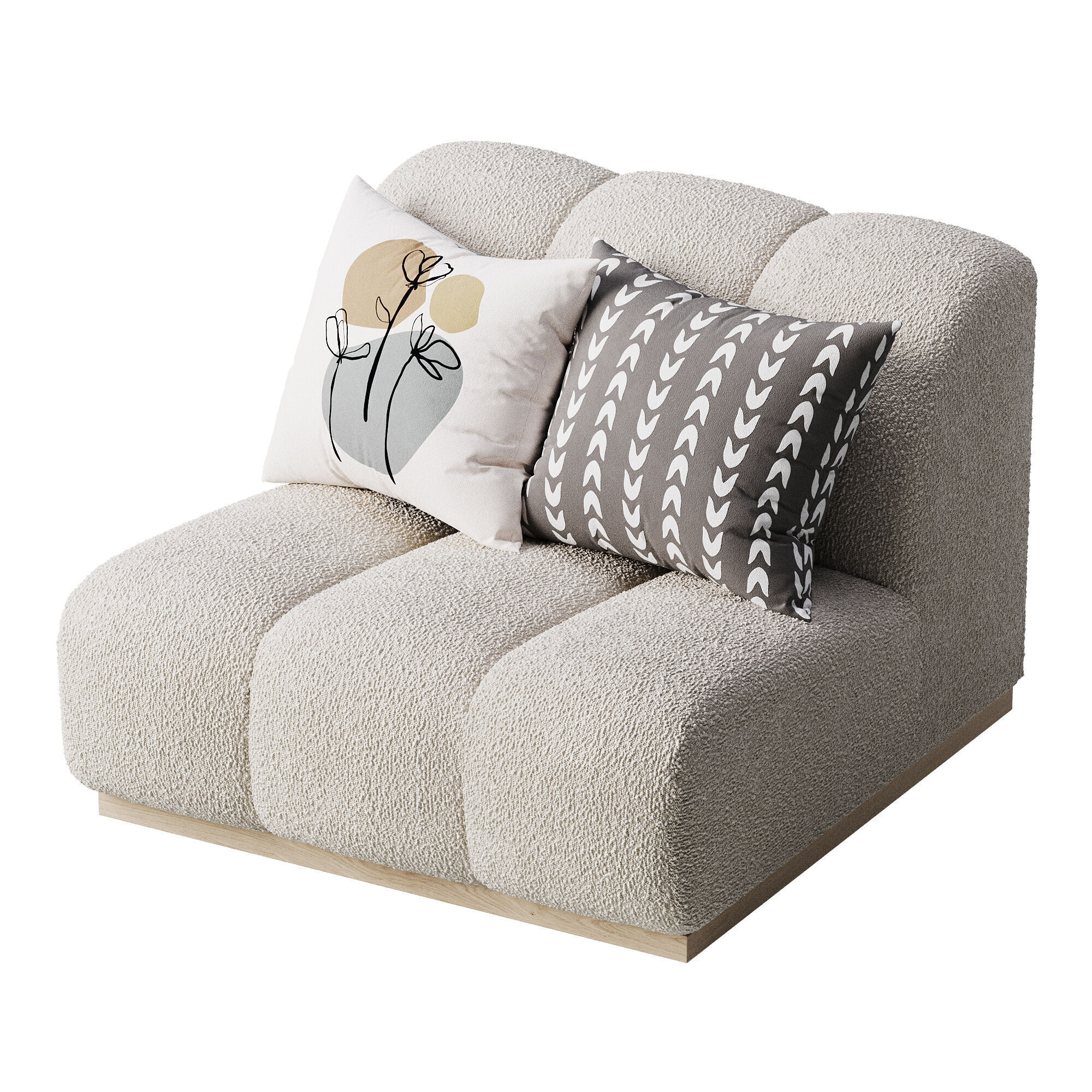 Marlow Performance Boucle Armless Sofa 3D model_7