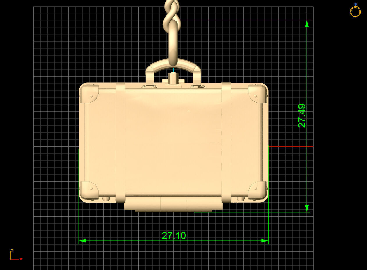 Suitcase Key Holder  silver gold jewelry printable model 3D print model_7