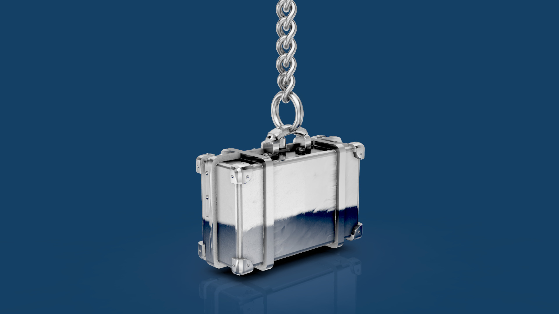 Suitcase Key Holder  silver gold jewelry printable model 3D print model_3