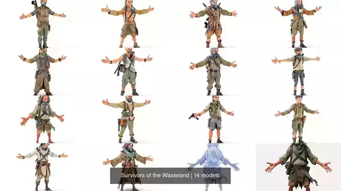 Survivors of the Wasteland 3D Model Collection
