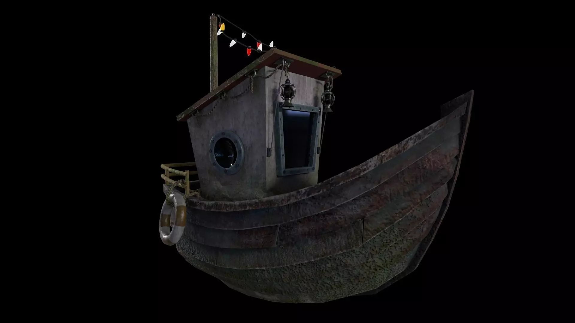 Boat - Game Ready Low Poly PBR 3D Model Low-poly 3D model_0