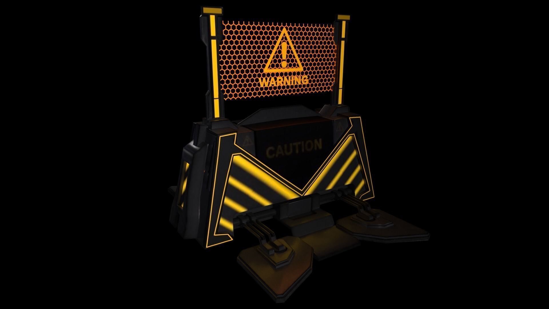 Sci-Fi Firewall - Game Ready Low Poly PBR 3D Model Low-poly 3D model_4