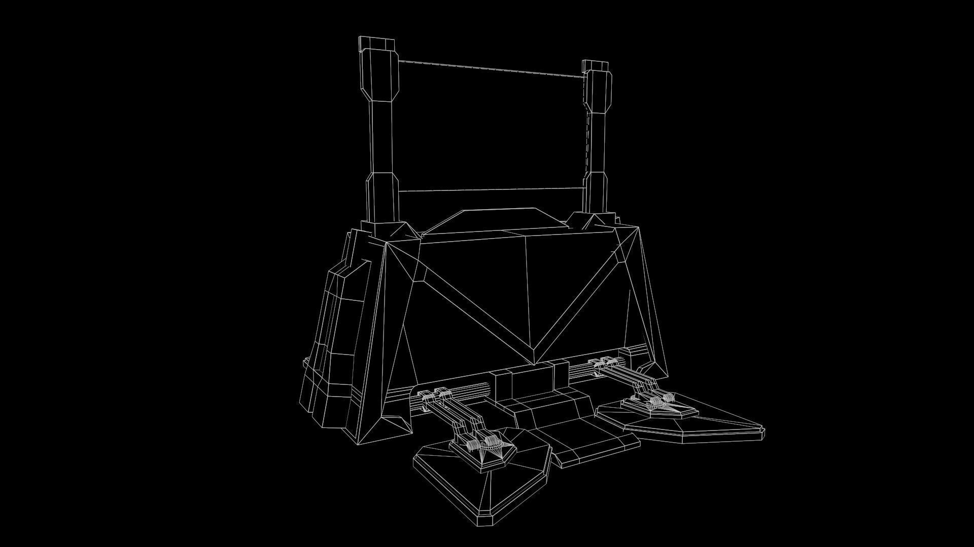 Sci-Fi Firewall - Game Ready Low Poly PBR 3D Model Low-poly 3D model_5