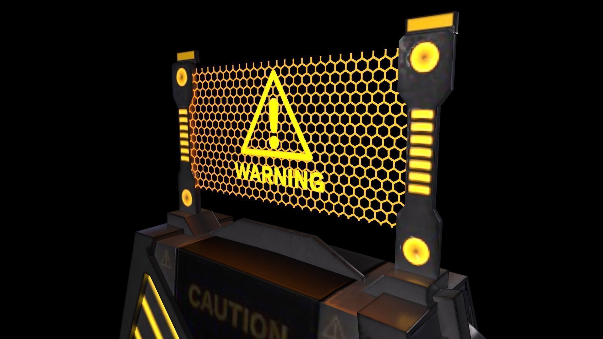 Sci-Fi Firewall - Game Ready Low Poly PBR 3D Model Low-poly 3D model_2