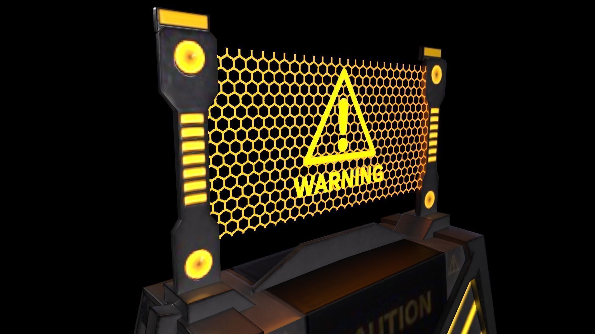 Sci-Fi Firewall - Game Ready Low Poly PBR 3D Model Low-poly 3D model_1