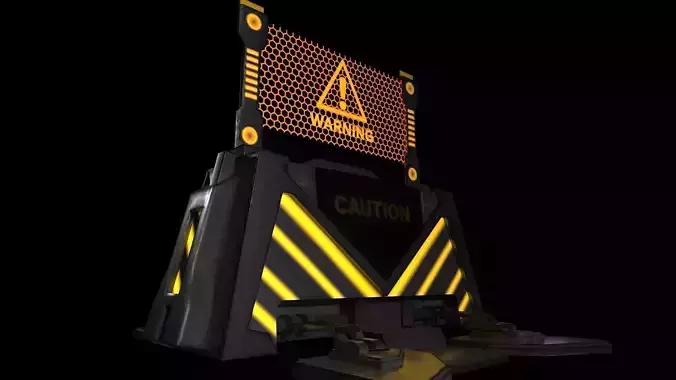 Sci-Fi Firewall - Game Ready Low Poly PBR 3D Model