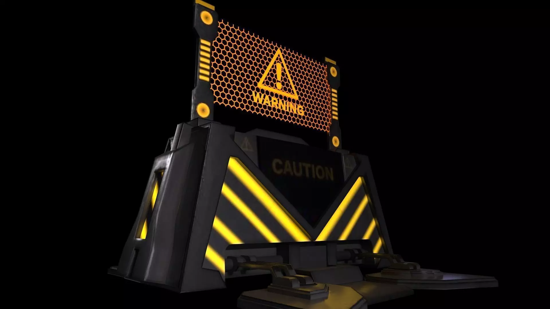 Sci-Fi Firewall - Game Ready Low Poly PBR 3D Model Low-poly 3D model_0