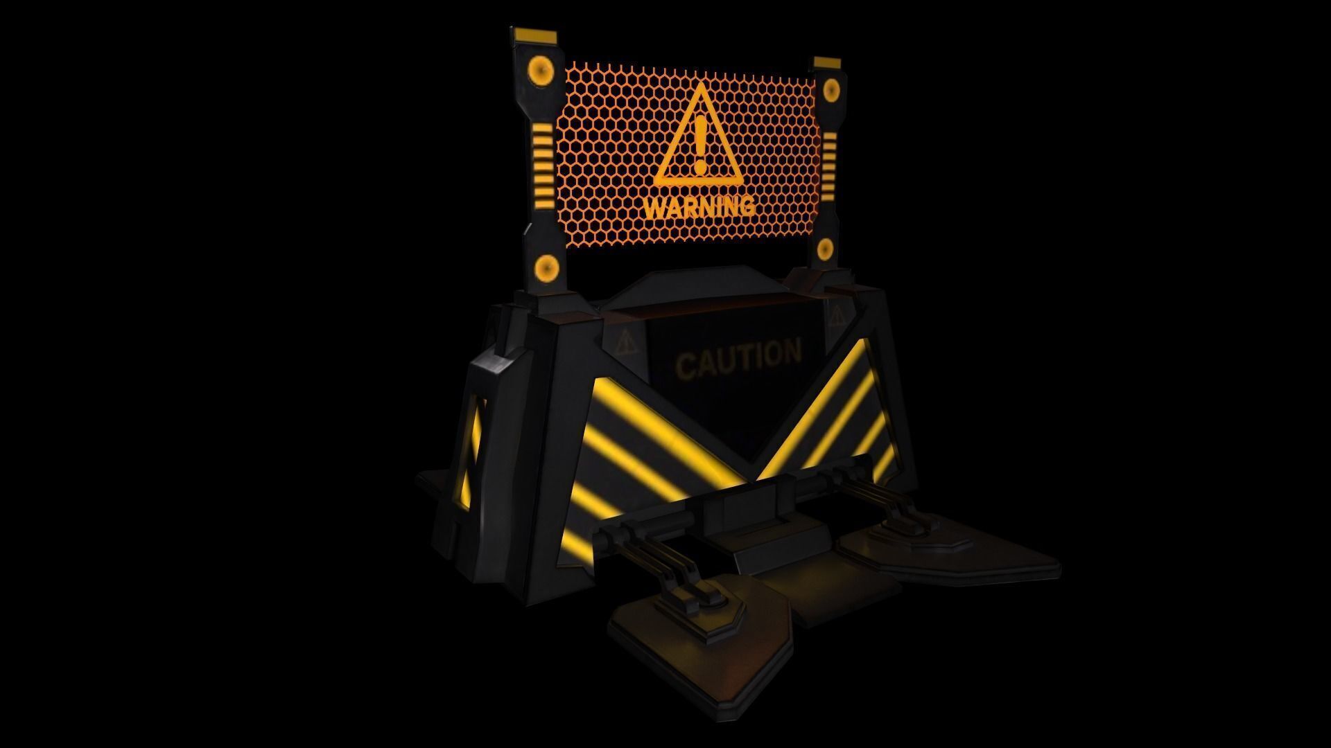Sci-Fi Firewall - Game Ready Low Poly PBR 3D Model Low-poly 3D model_3