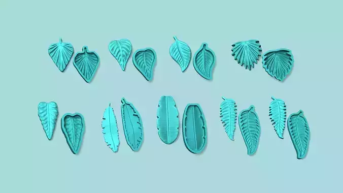 09 Tropical Leaf Collection - Silicone Mold Maker - Template 