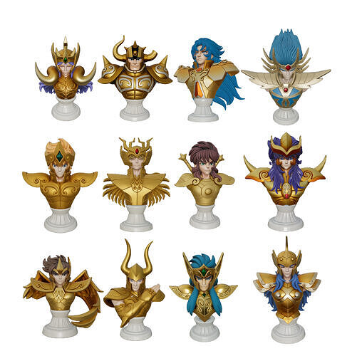 Saint Seiya 12 Bust golden Knights 3D print model
