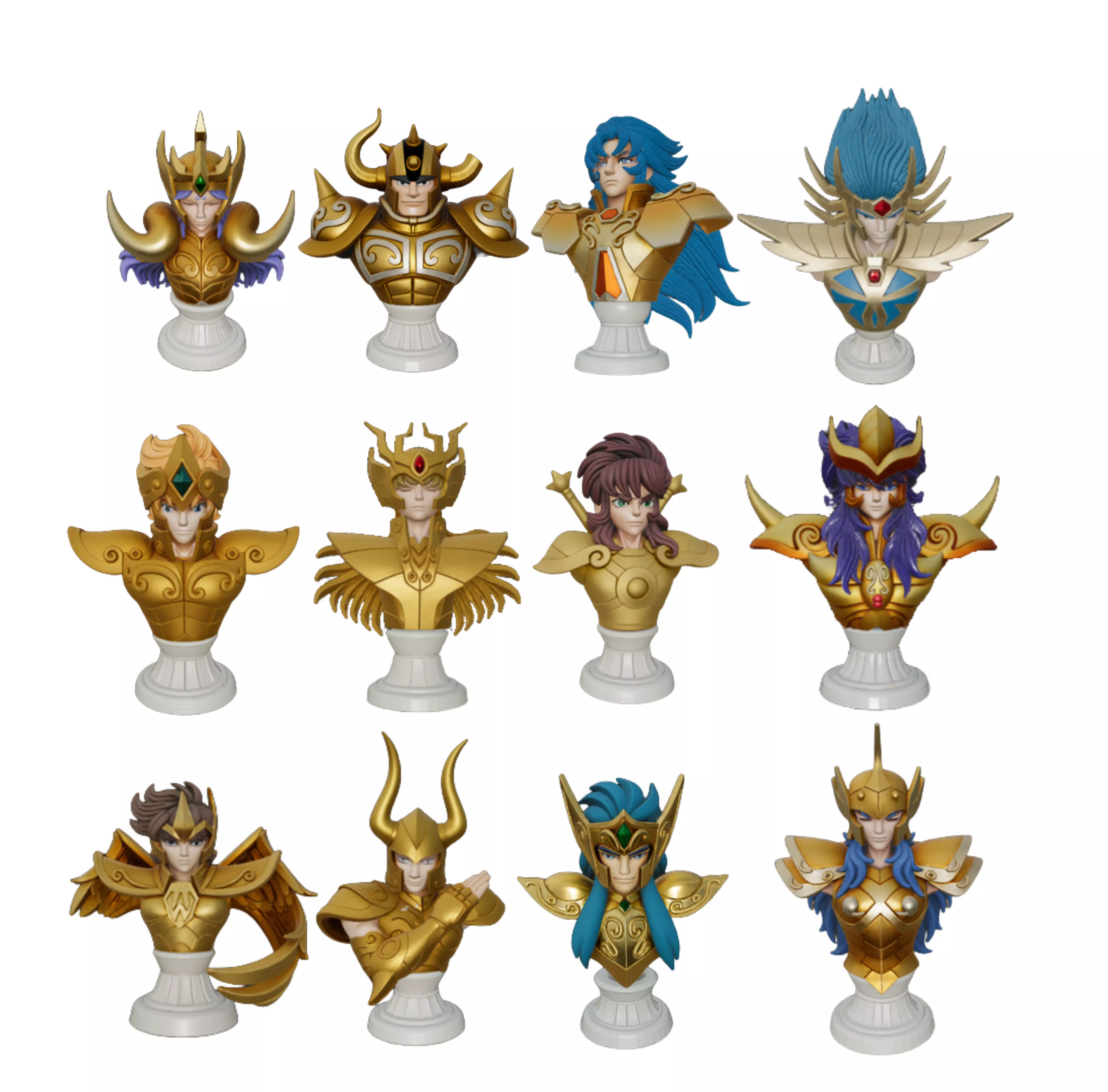Saint Seiya 12 Bust golden Knights 3D print model