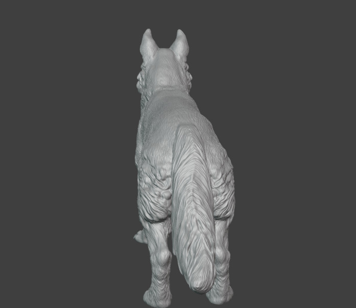 German Shepherd 3D Model Realistic Dog Figurine STL 3D model_3
