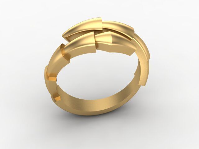 Snake shape ring 3D print model_4