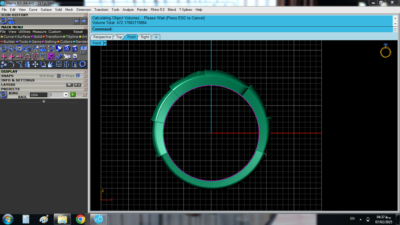 Snake shape ring 3D print model_6
