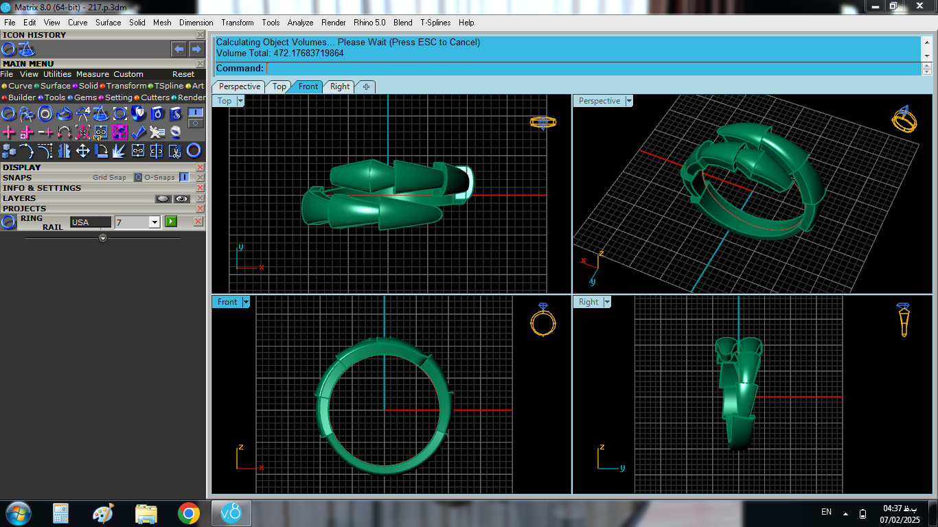 Snake shape ring 3D print model_7