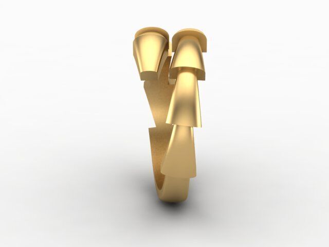Snake shape ring 3D print model_3