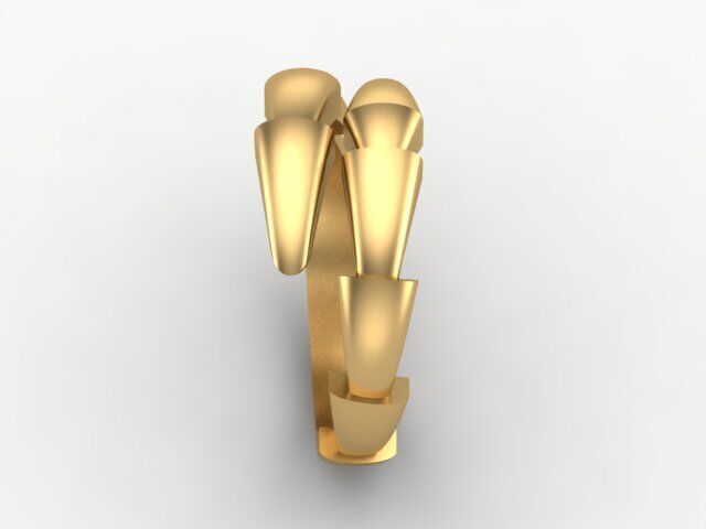 Snake shape ring 3D print model_5