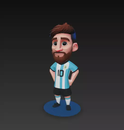 Lionel Messi Cartoon Figure Free 3D print model