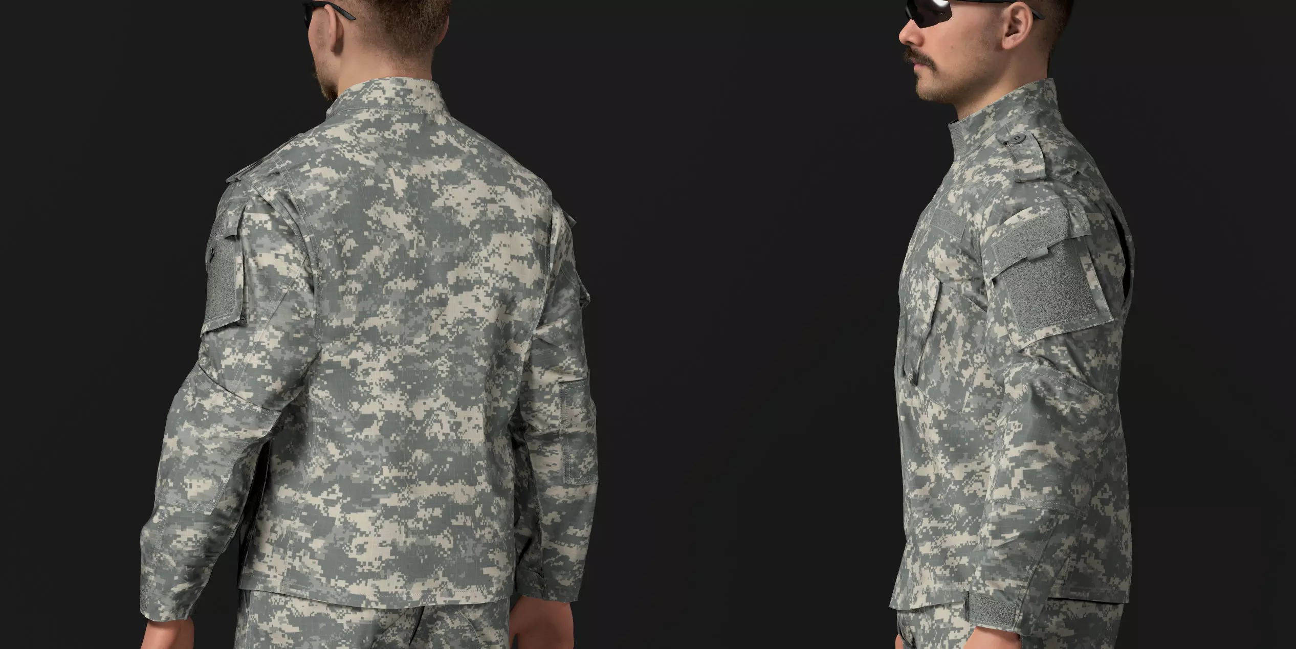 Modern Military Uniform Authentic USMC US Army Camos UE5-Ready  Low-poly 3D model_7