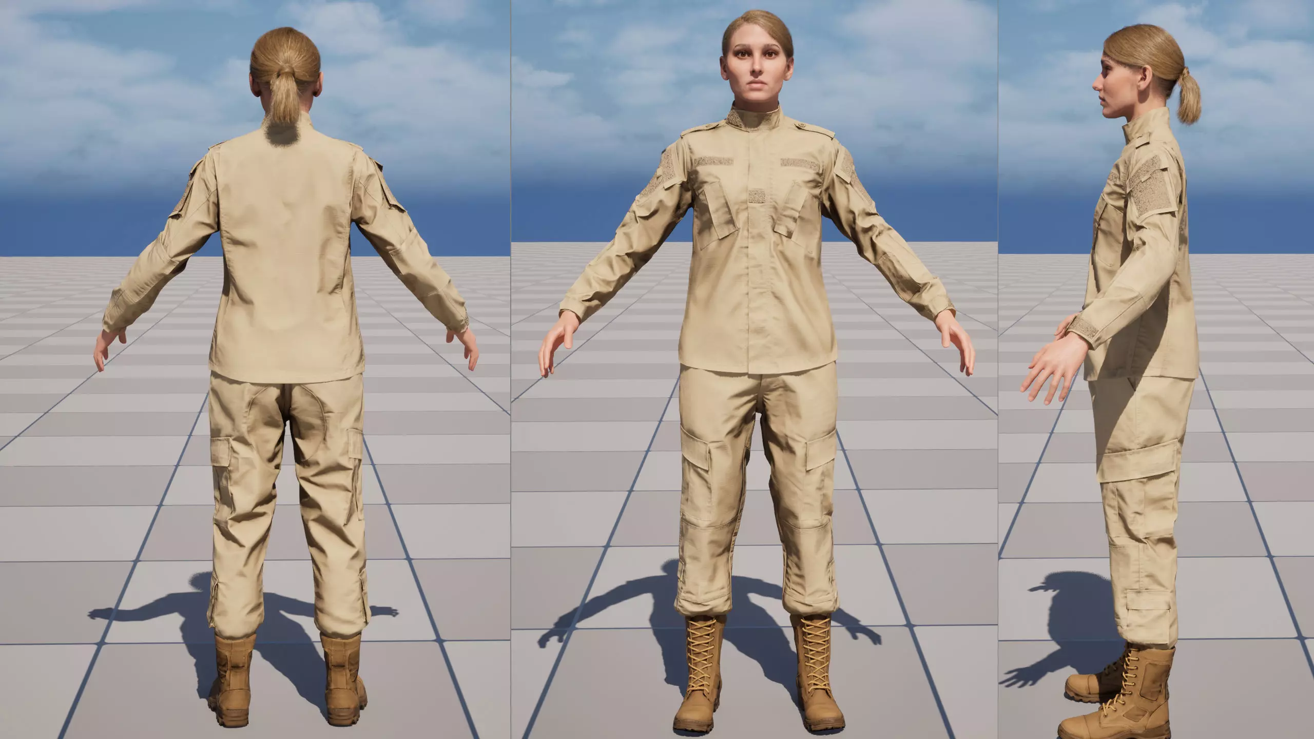 Modern Military Uniform Authentic USMC US Army Camos UE5-Ready  Low-poly 3D model_22