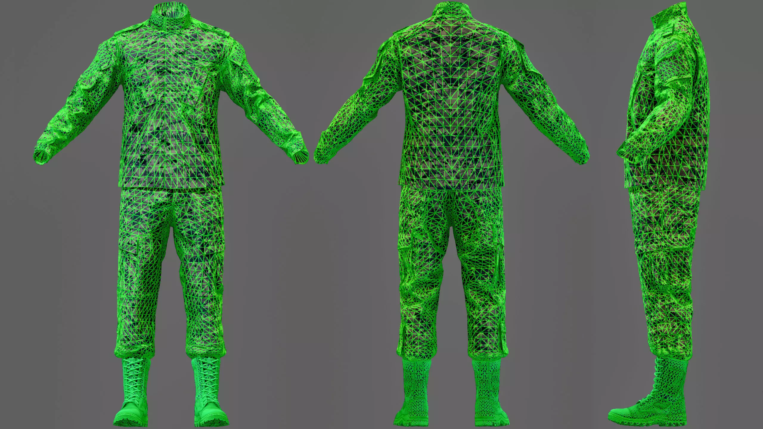 Modern Military Uniform Authentic USMC US Army Camos UE5-Ready  Low-poly 3D model_19