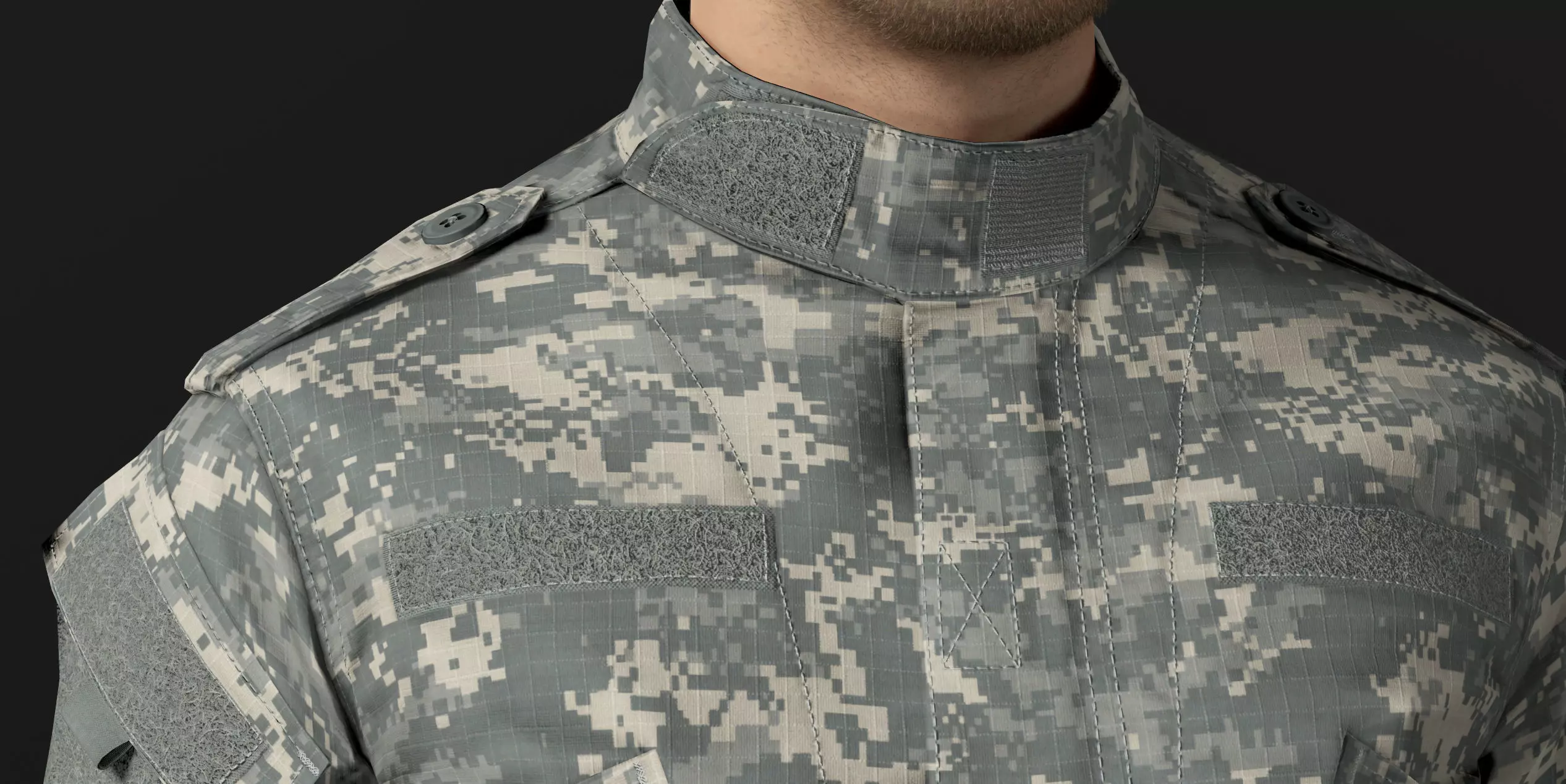 Modern Military Uniform Authentic USMC US Army Camos UE5-Ready  Low-poly 3D model_11